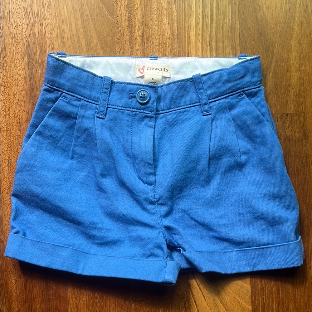 Girls Crewcuts Adjustable Waist Blue Shorts